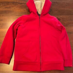 Kids Lands End sherpa lined zip hoodie